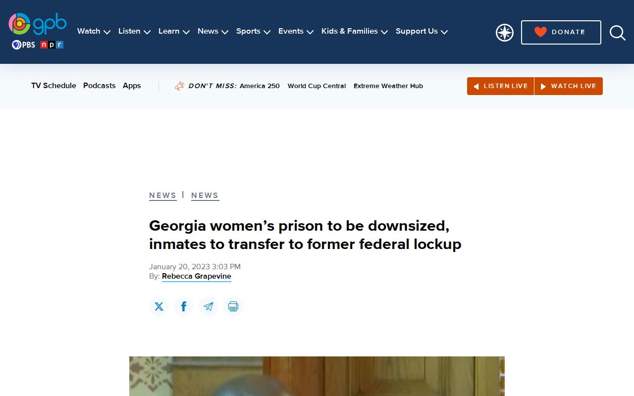 Reporting on conversion of the former McRae federal prison to Georgia state use