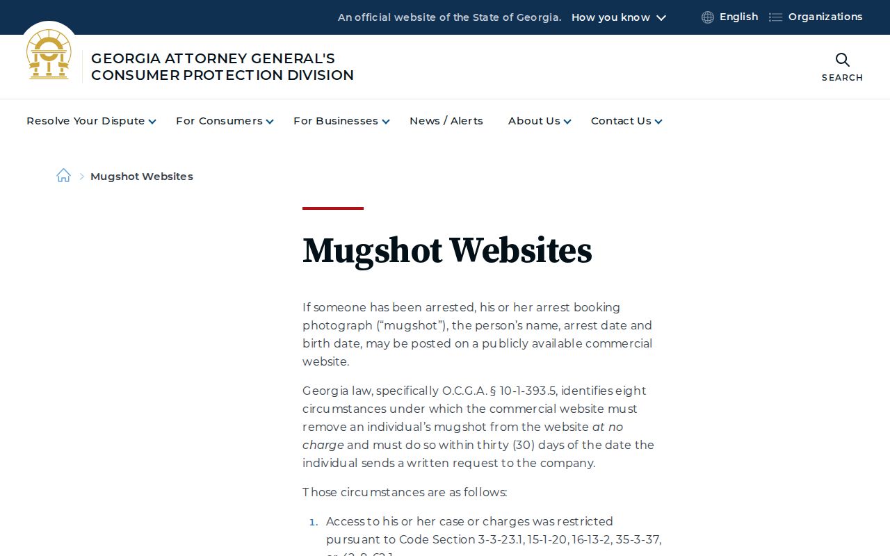 Telfair County release mugshots Georgia removal guidance